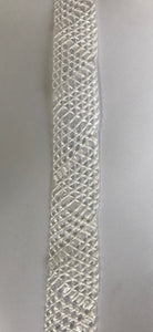 Bias - Fine Patterned Straw 3cm Wide White