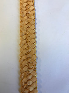 Stretch Straw & Fabric Bias 2.5cm wide Gold