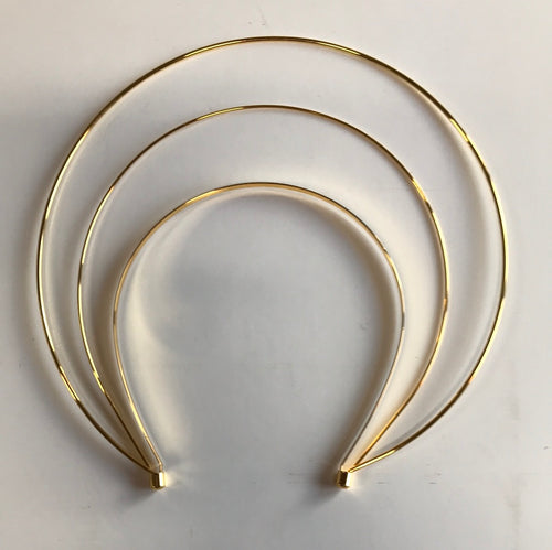 Metal Halo Large Double Headband - Gold