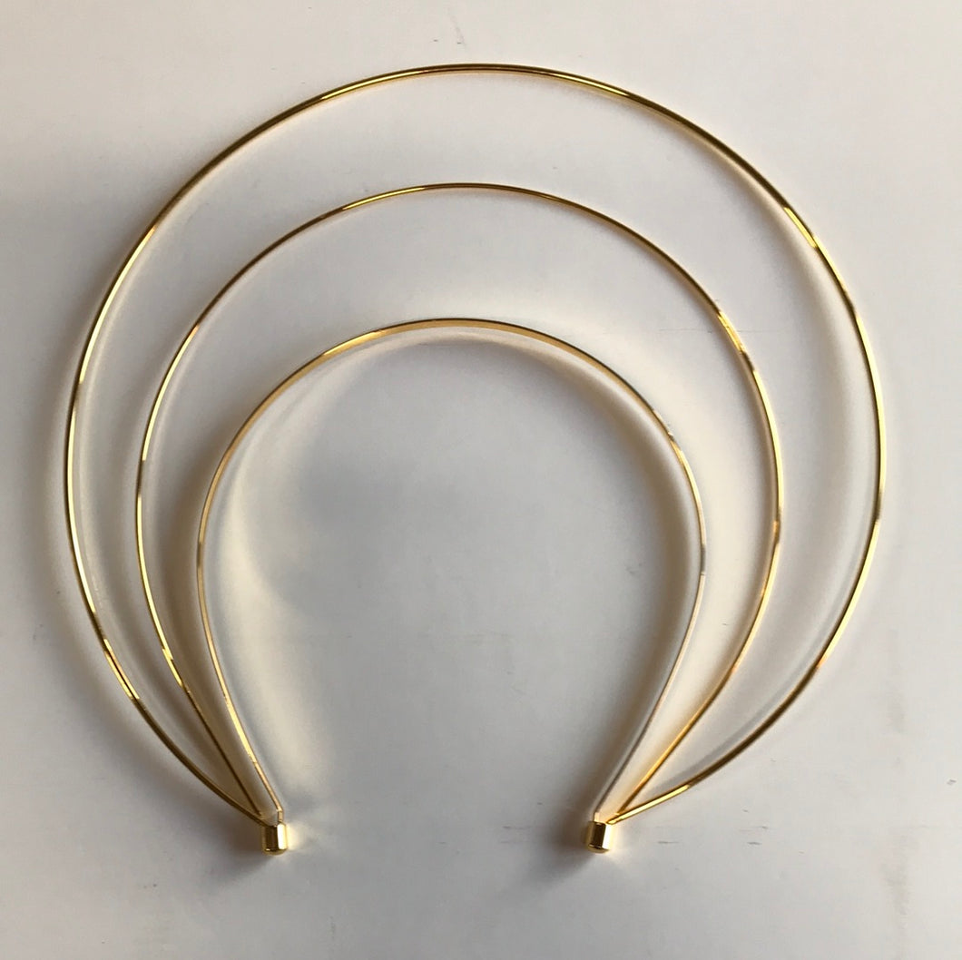 Metal Halo Large Double Headband - Gold