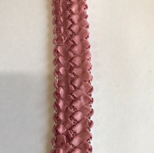 Stretch Straw & Fabric Bias 2.5cm wide Pink