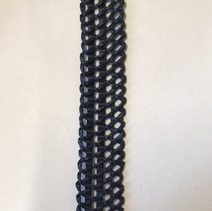 Vintage Straw Braid Navy 2.5cm wide