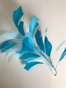 Feather Mount Multi Colour Blue/Turquoise