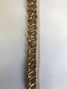 Straw Scallops with Crinoline Edge 2cm wide Brown