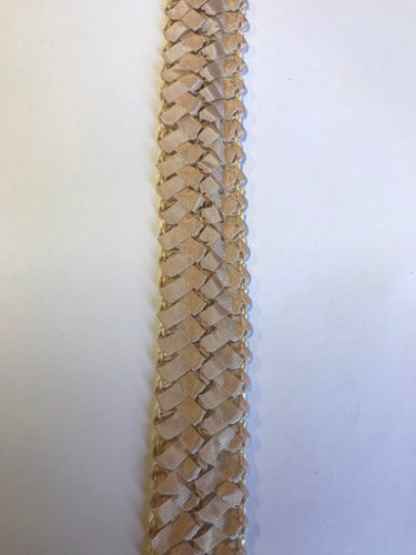 Stretch Straw & Fabric Bias 2.5cm wide Very Pale Pink