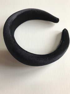 Headband THICK VELVET 4cm wide Black