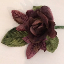 Load image into Gallery viewer, Vintage Velvet Rose bud -  Grape with Extra Assorted  Leaves