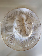 Load image into Gallery viewer, Brim Hat - Fine weave White, Brown &amp; Cream