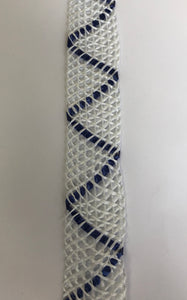 Bias - Fine Patterned Straw 3cm Wide White/Navy