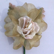 Load image into Gallery viewer, Vintage Velvet Flower Posy -  Code 3 Pale Pink/Olive Green