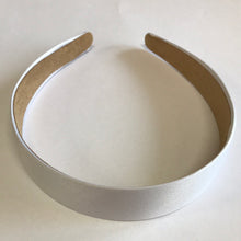 Load image into Gallery viewer, Headband Satin Covered 3cm White