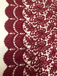 Lace - Guipure Double Scallops - Dark Cherry Red Code 34