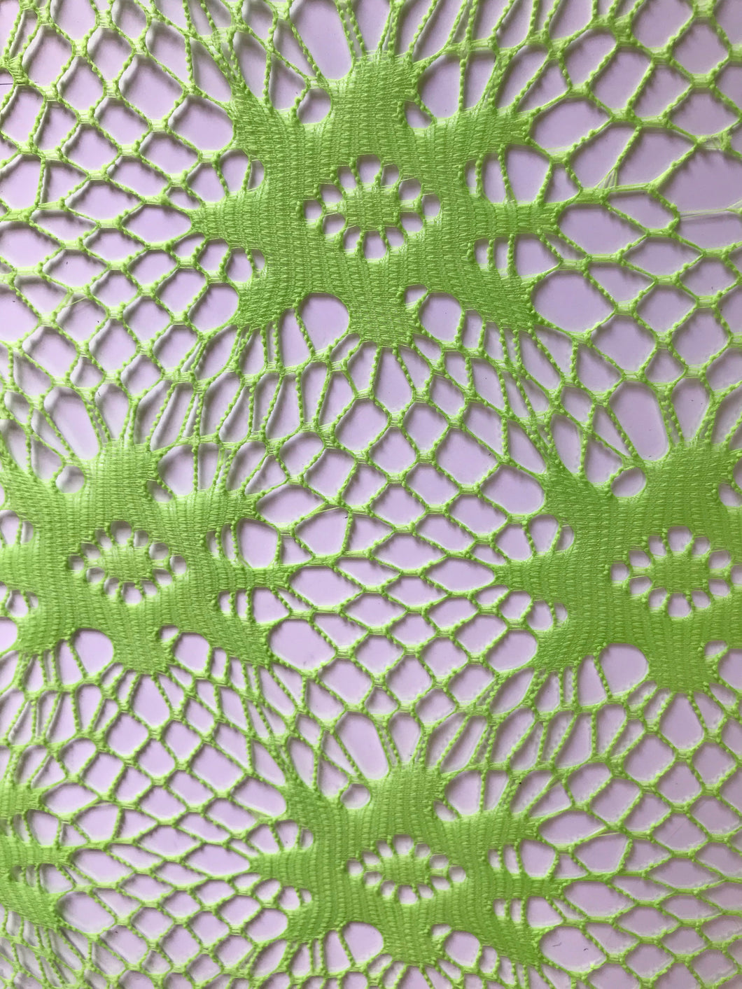 Cobweb (Stiff) -  Flower Design  - Lime Green