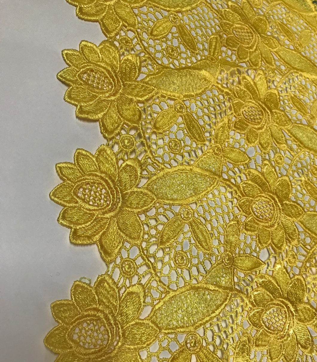 Lace - Guipure Large Flowers - Golden Yellow Code 24