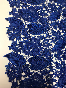 Lace - Guipure Leaf Royal Blue