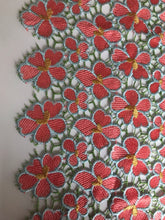 Load image into Gallery viewer, Lace - Multi Guipure - Apricot &amp; Mint Flowers - Code 06